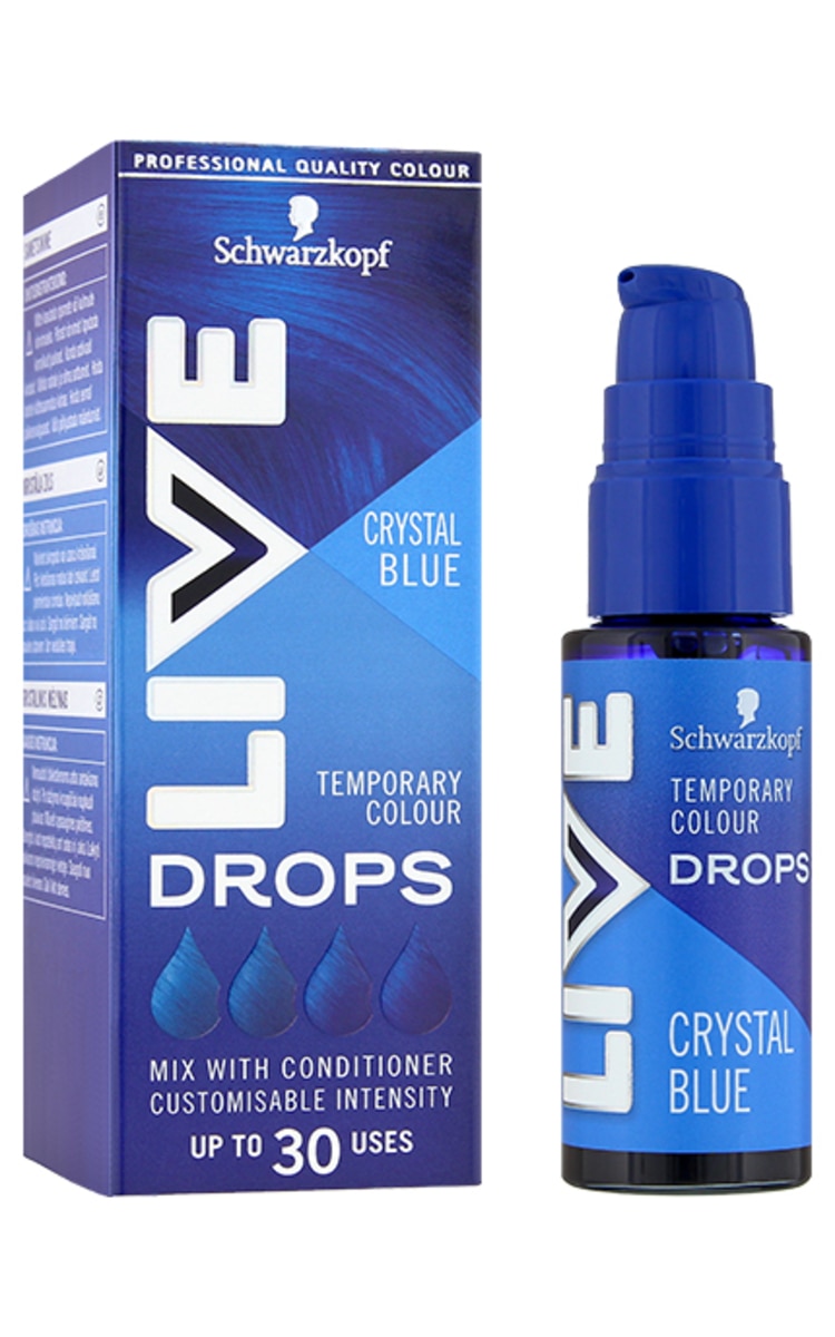 LIVE COLOR LIVE Colour Drops matu krāsas pilieni, Crystal Blue, 30ml 30 ml