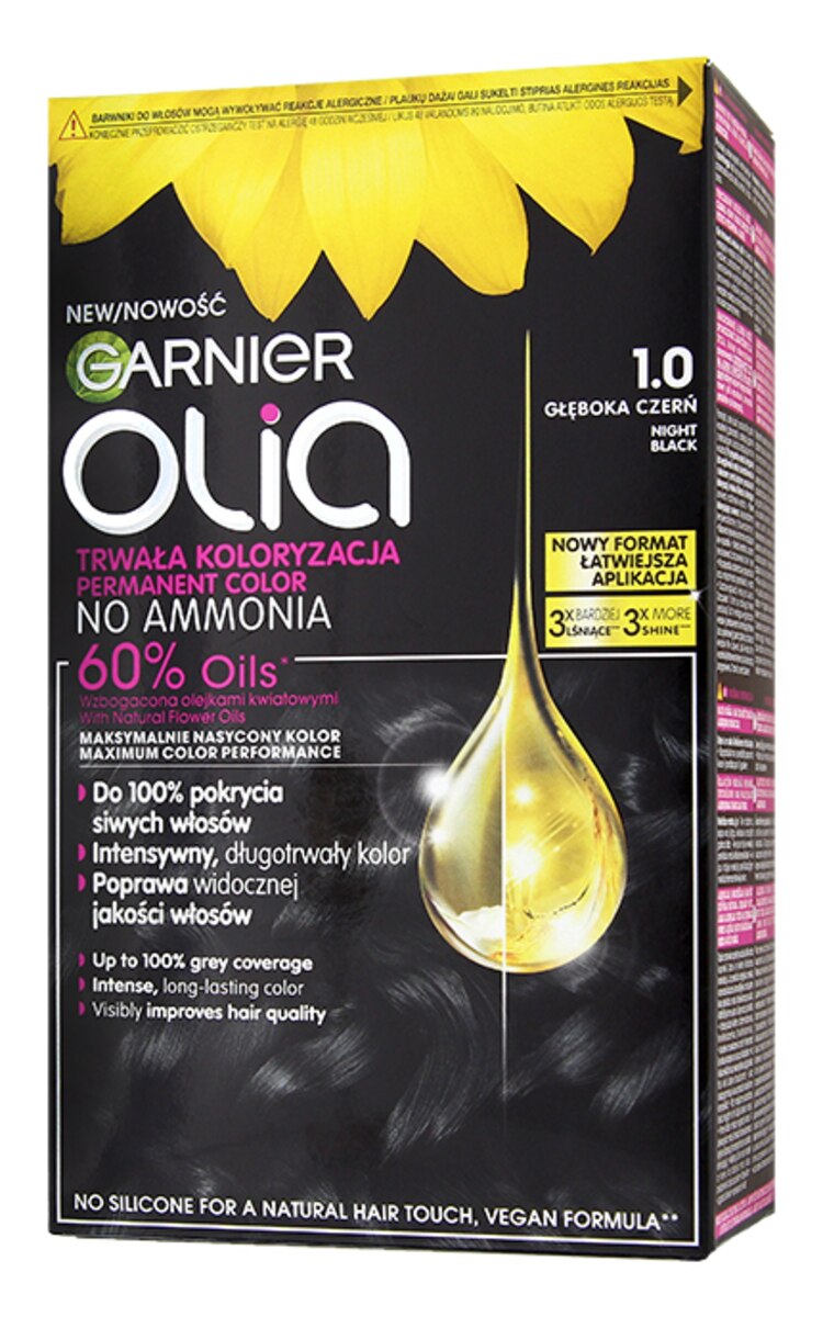 GARNIER OLIA GARNIER OLIA Стойкая краска для волос, 1.0 Night Black 1 шт