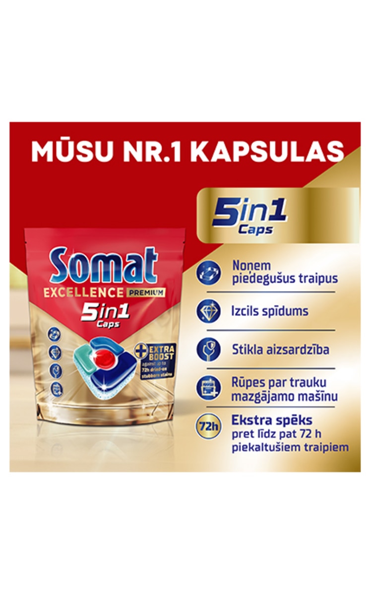 SOMAT Excellence Premium 5in1 таблетки для посудомоечной машины