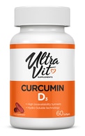 ULTRAVIT Kurkumīns ar D3 vitamīnu, 60 mīkstās kapsulas ULTRAVIT undefined ULTRAVIT Kurkumīns ar D3 vitamīnu, 60 mīkstās kapsulas
