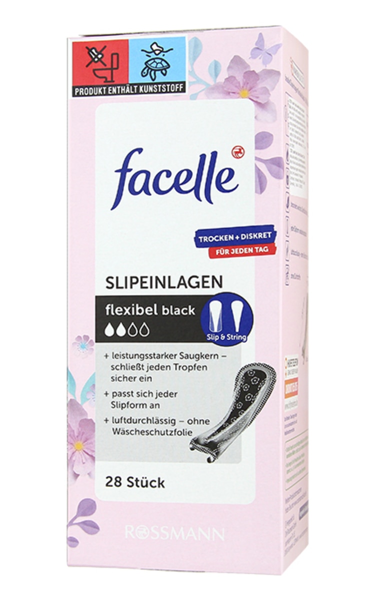 FACELLE FACELLE String&Slim Black ежедневные прокладки, 28шт. 28 шт