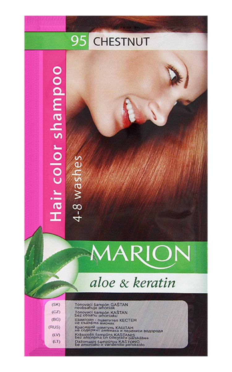 MARION MARION Aloe&Keratin krāsojošais šampūns, 95 Chestnut, 40ml 40 ML