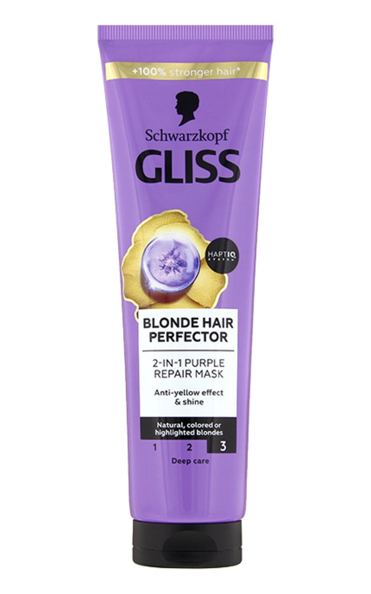 GLISS GLISS Blonde Hair Perfector 2in1 восстанавливающая фиолетовая маска для волос, 150мл