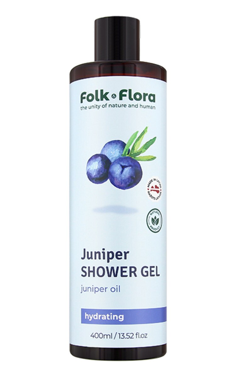 FOLK&FLORA FOLK&FLORA Juniper dušas gels, hydrating, 400ml