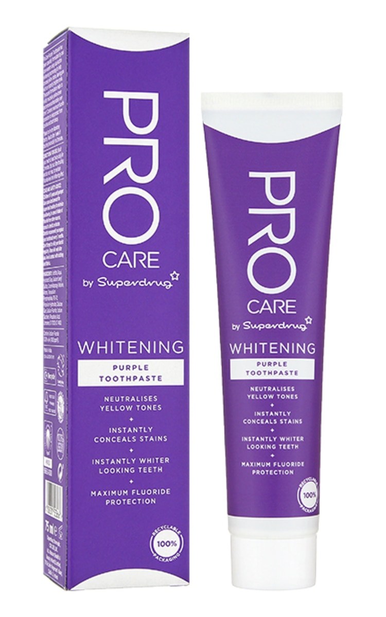 SUPERDRUG SUPERDRUG Pro Care Whitening Purple zobu pasta, 75ml 75 ml