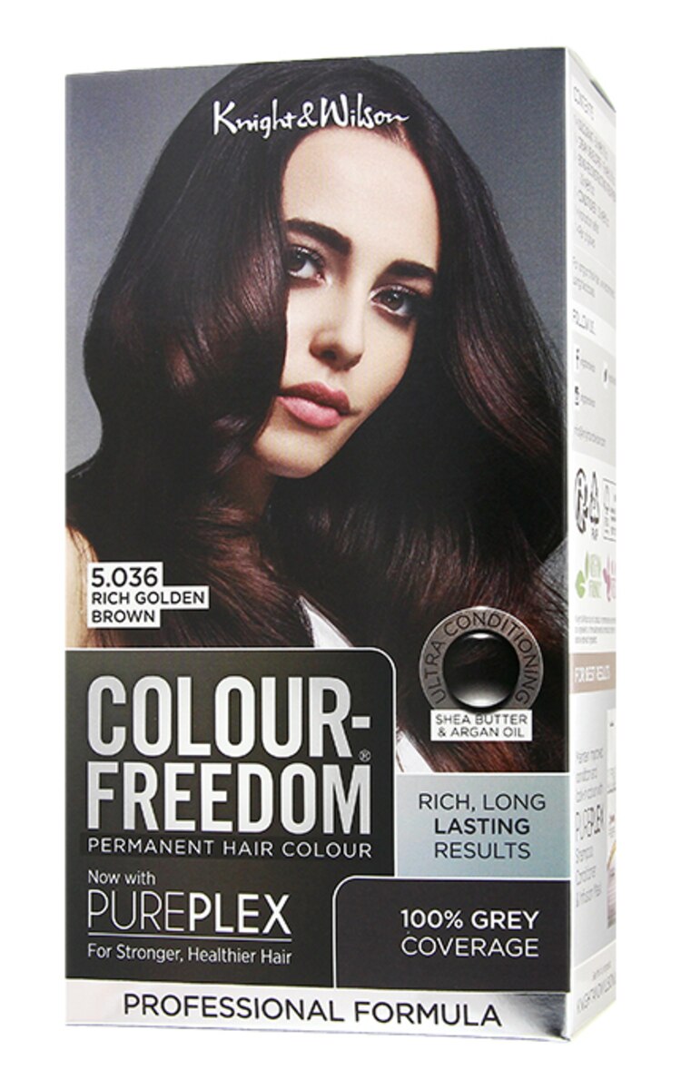 COLOUR FREEDOM COLOUR FREEDOM Pureplex Permanent matu krāsa, 5.036 Rich Golden Brown 1 gab.