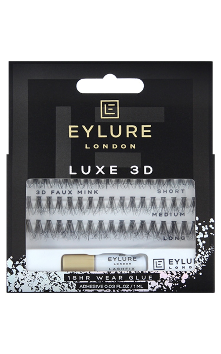 EYLURE EYLURE Luxe 3D Individuals mākslīgo skropstu komplekts ar līmi 1 gab.