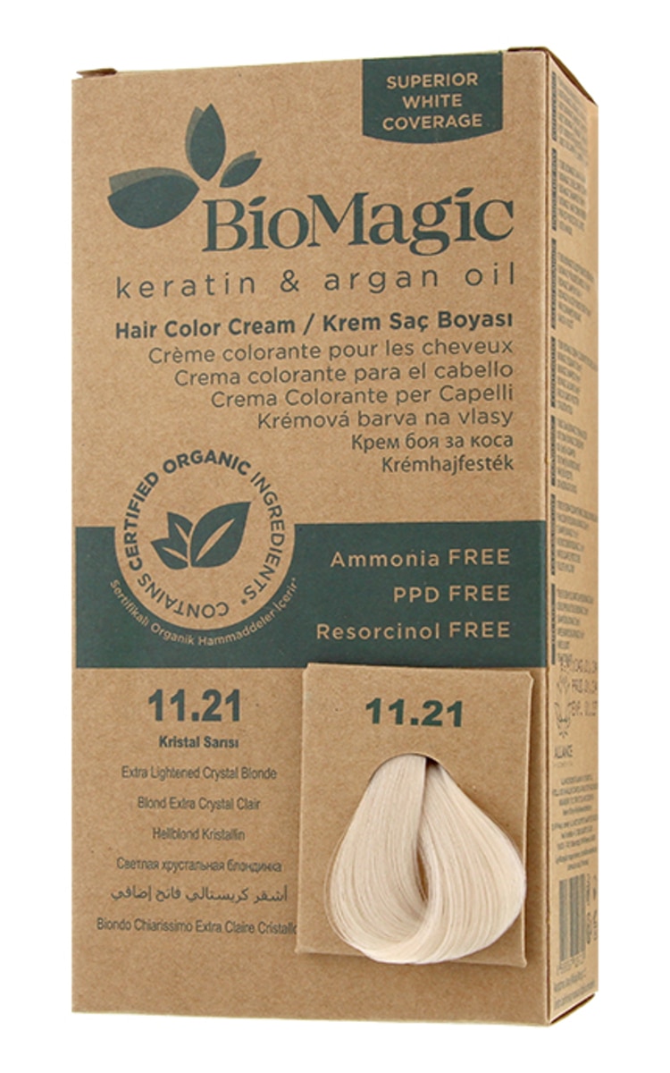 BIOMAGIC BIOMAGIC Стойкая краска для волос, 11.21 Extra Lightened Crystal Blonde 1 шт