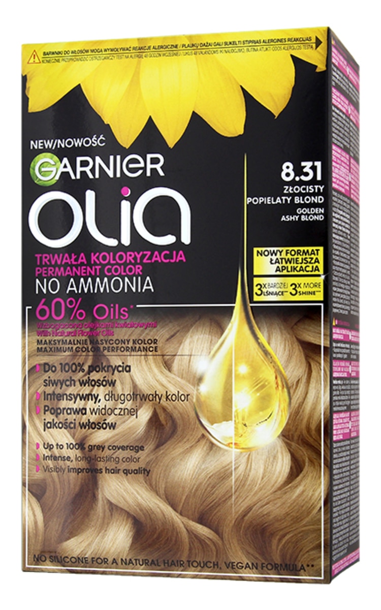 GARNIER OLIA GARNIER OLIA Стойкая краска для волос, 8.31 Golden Ashy Blond 1 шт