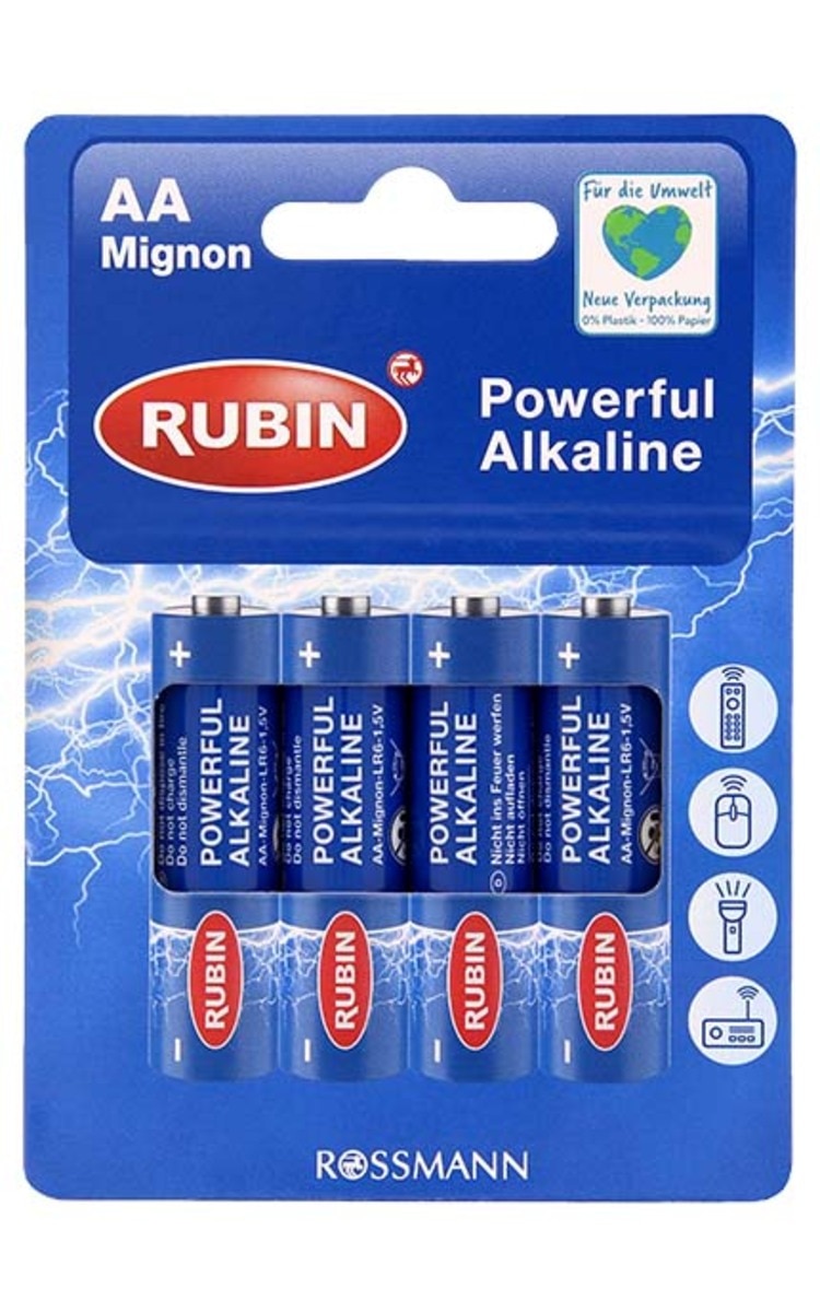 RUBIN RUBIN AA Mignon baterijas, 4gab.