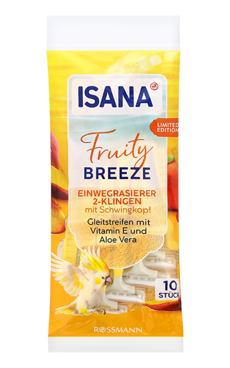 ISANA ISANA Fruity Breeze vienreizējie sieviešu skuvekļi, 10gab. 10 gab.
