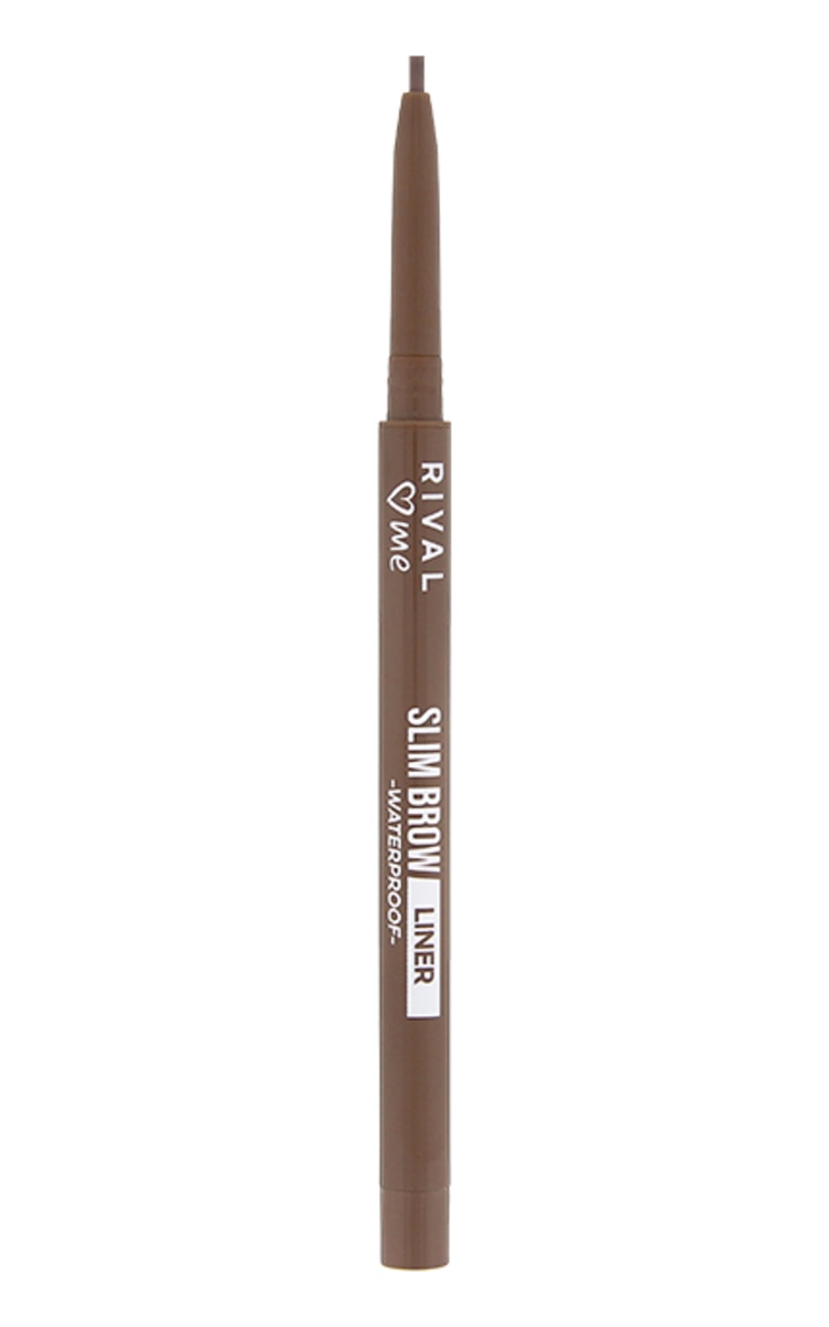 RIVAL LOVES ME RIVAL LOVES ME Slim Brow Liner Waterproof uzacu zīmulis, 02 medium brown, 1gab. medium brown