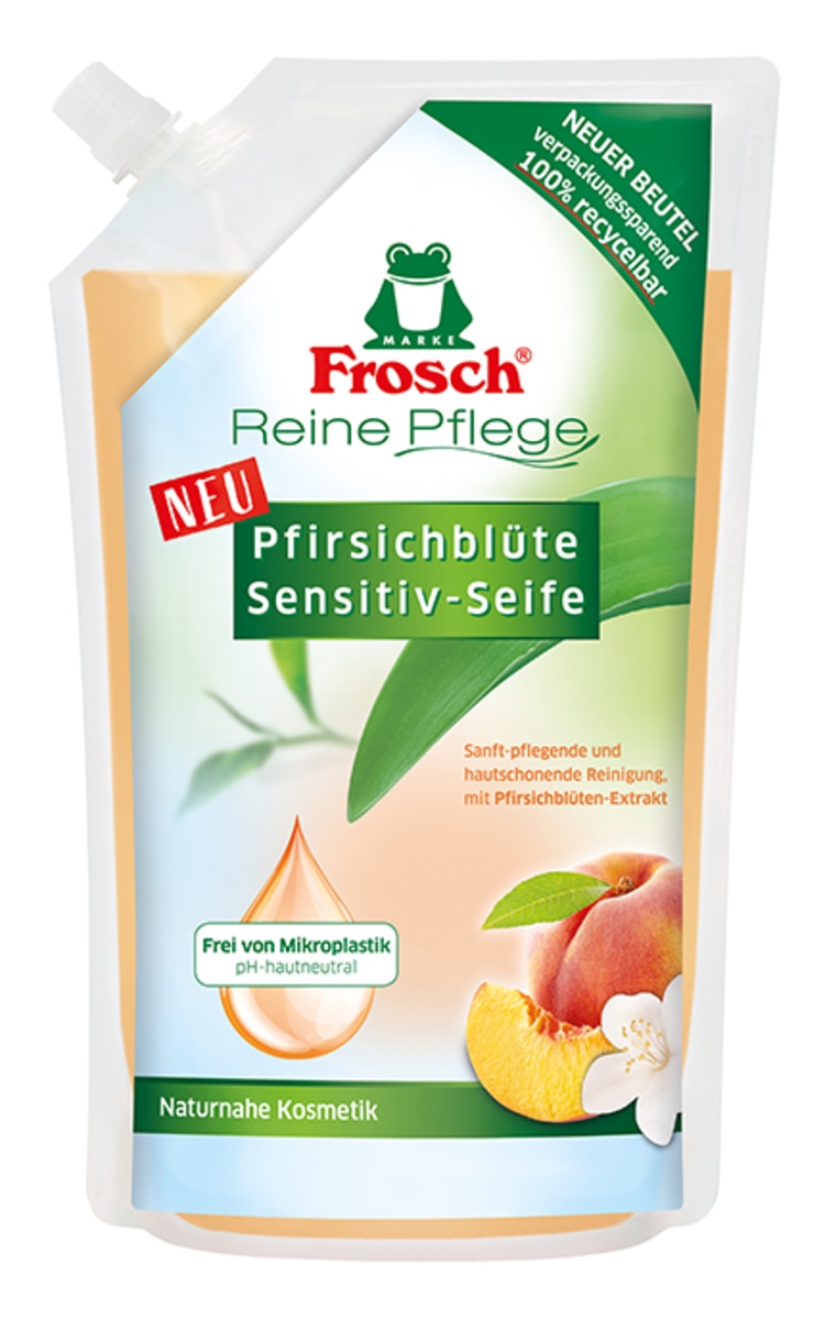 FROSCH FROSCH Šķidrās ziepes ar persiku ziedu ekstraktu, rezerve, 500ml 500 ml