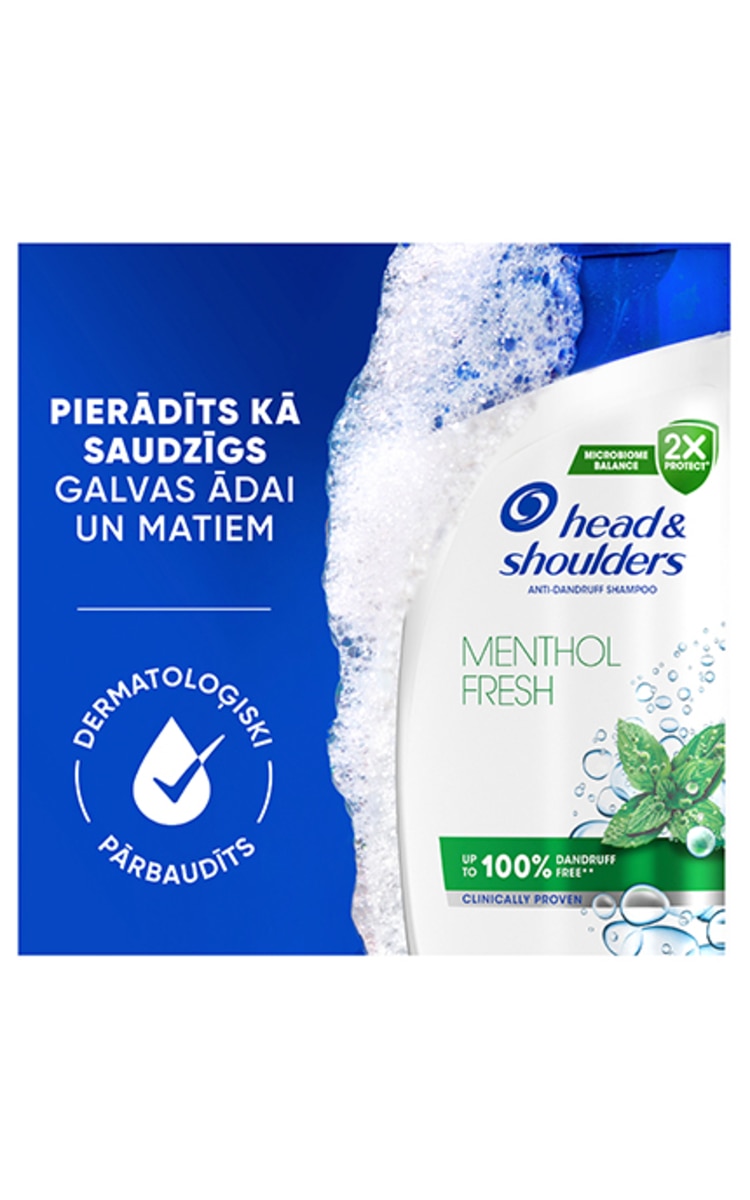 HEAD&SHOULDERS HEAD&SHOULDERS Menthol pretblaugznu šampūns, 800ml 800 ml