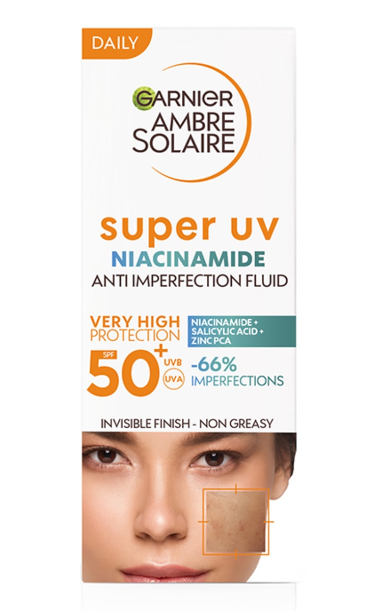 AMBRE SOLAIRE AMBRE SOLAIRE UV fluīds pret ādas nepilnībām ar niacinamīdu un SPF50+, 40ml 40 ml