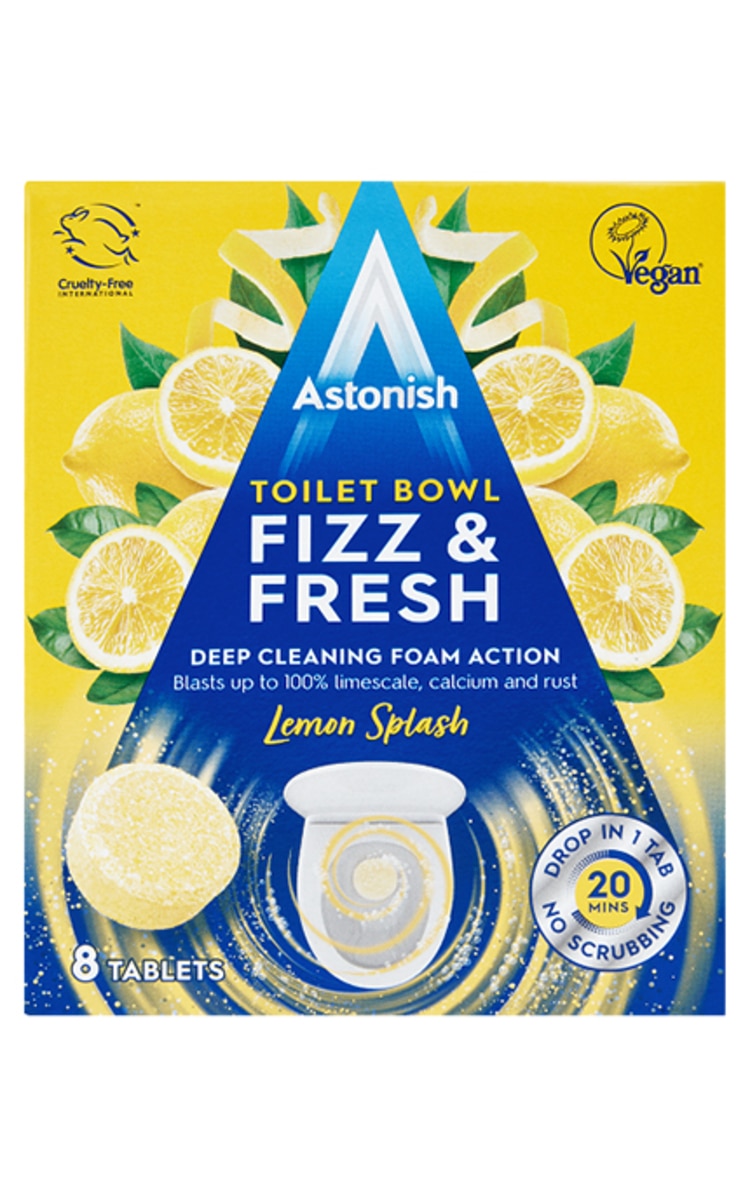 ASTONISH ASTONISH Toilet Bowl Fizz&Fresh Lemon Splash tabletes tualetes podu tīrīšanai, 8gab.