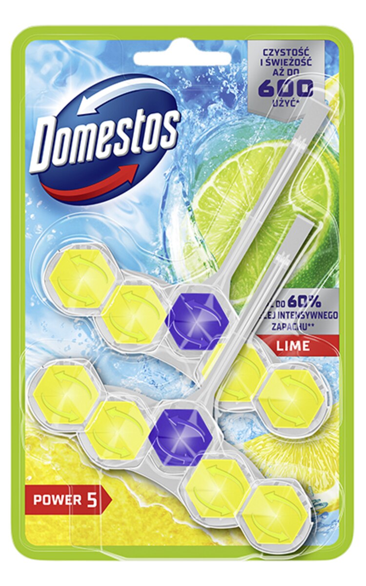 DOMESTOS DOMESTOS Power5 Trio Lime tualetes bloks, 2x50g