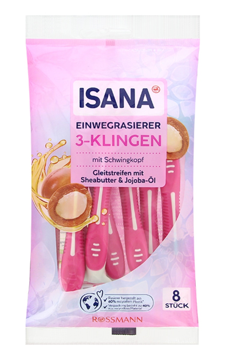ISANA ISANA Oдноразовые женские бритвенные станки, 8шт. 8 шт