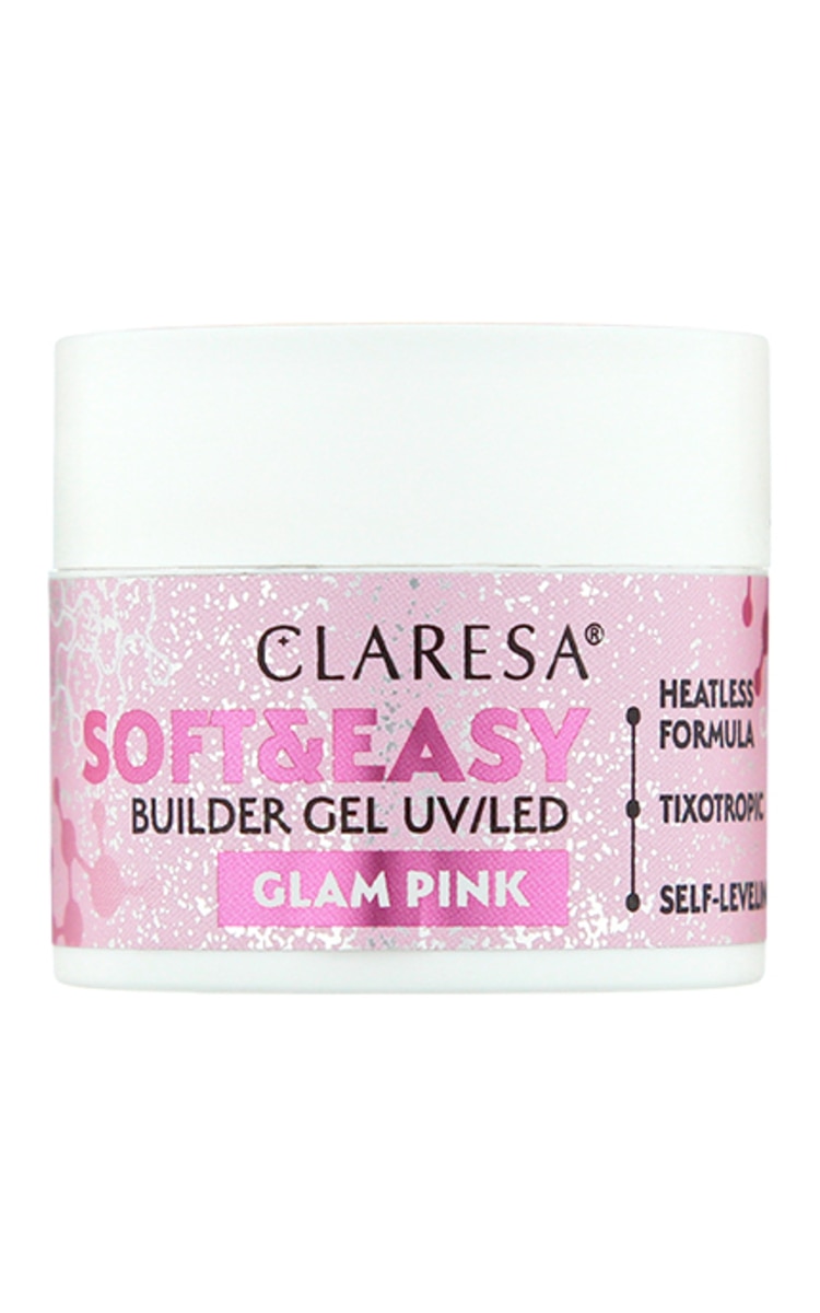 CLARESA CLARESA Soft&Easy Builder Gel UV/LED гель для наращивания ногтей, Glam Pink, 12г Glam Pink