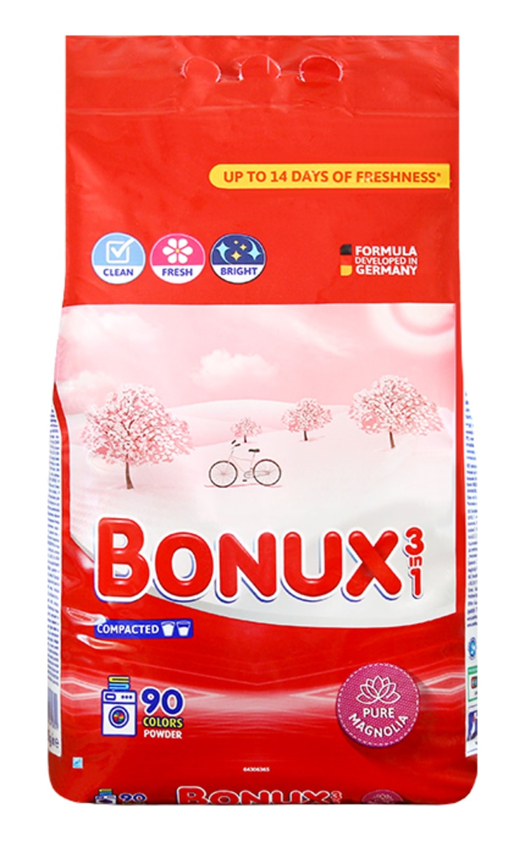 BONUX BONUX Color Pure Magnolia 3in1 pulveris krāsainas veļas mazgāšanai, 5.85kg 5850 g