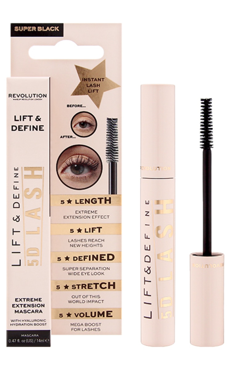MAKE UP REVOLUTION MAKEUP REVOLUTION 5D Lash skropstu tuša, Super Black, 14ml Black