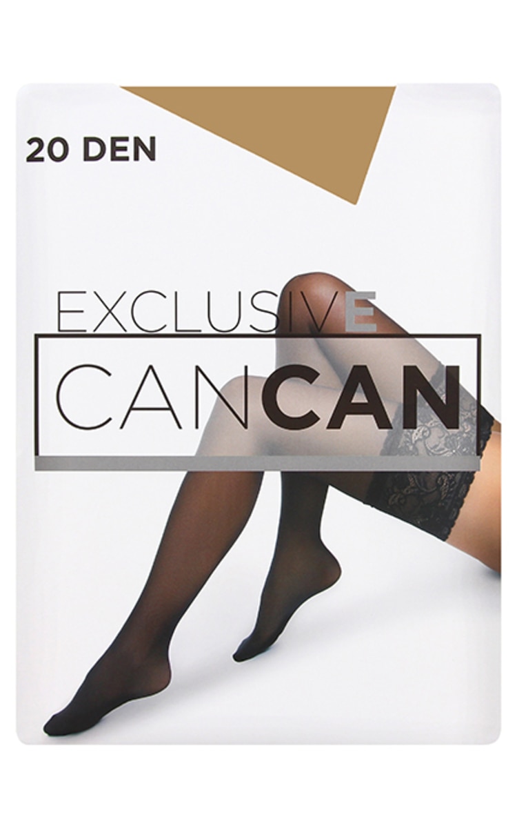 CANCAN Exclusive 20den zeķes ar mežģīni, Nature, izmērs 3 1 PCS