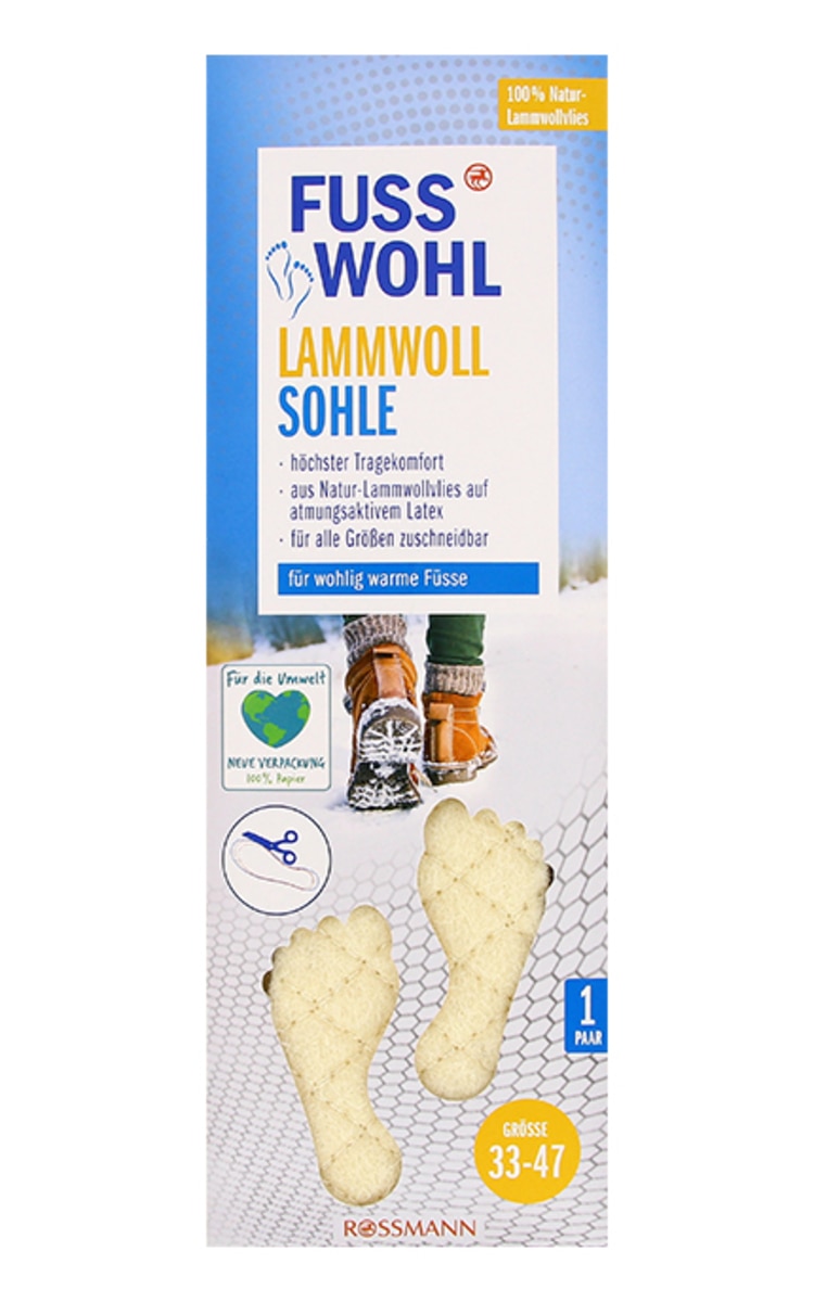 FUSS WOHL FUSS WOHL Стельки из овечьей шерсти для обуви, размер 33-47, 1 пара