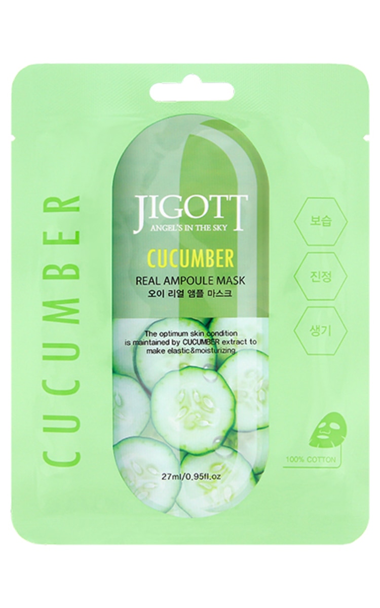 JIGOTT JIGOTT Cucumber Real Ampoule Mask тканевая маска для лица, 27мл