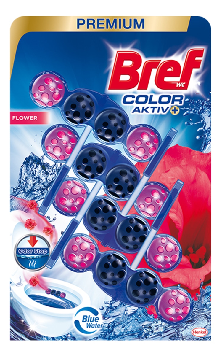 BREF BREF Color Activ+ Flowers туалетный блок, 4x50г 200 г