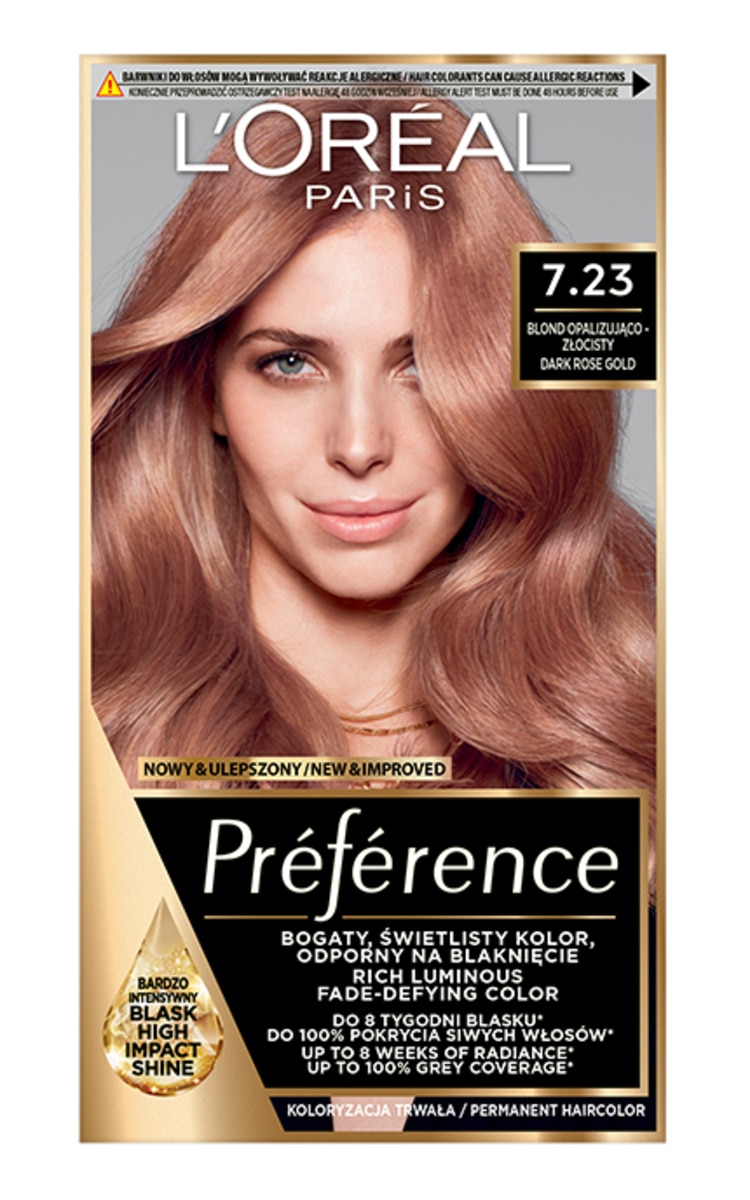 PREFERENCE PREFERENCE Краска для волос, 7.23 Dark Rose Gold 1 шт