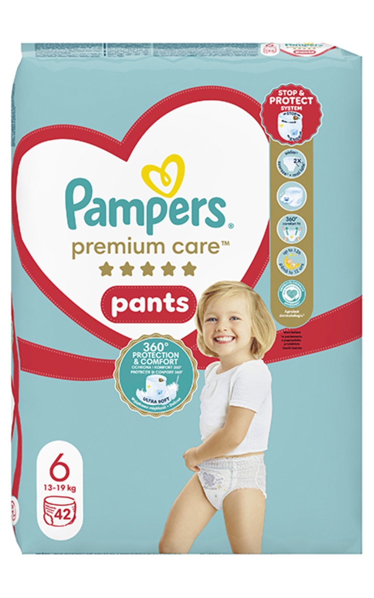 PAMPERS PAMPERS Premium Care Pants, Jumbo Pack Plus подгузники-трусики, размер 6, 15кг+, 42шт.