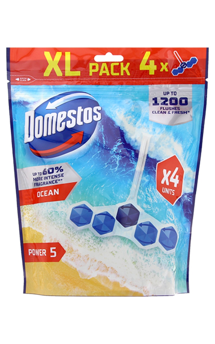 DOMESTOS DOMESTOS Power5 Ocean tualetes bloks, 4x50g