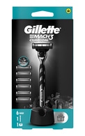 GILLETTE Mach3 Charcoal skūšanās aparāts vīriešiem + 6 kasetnes