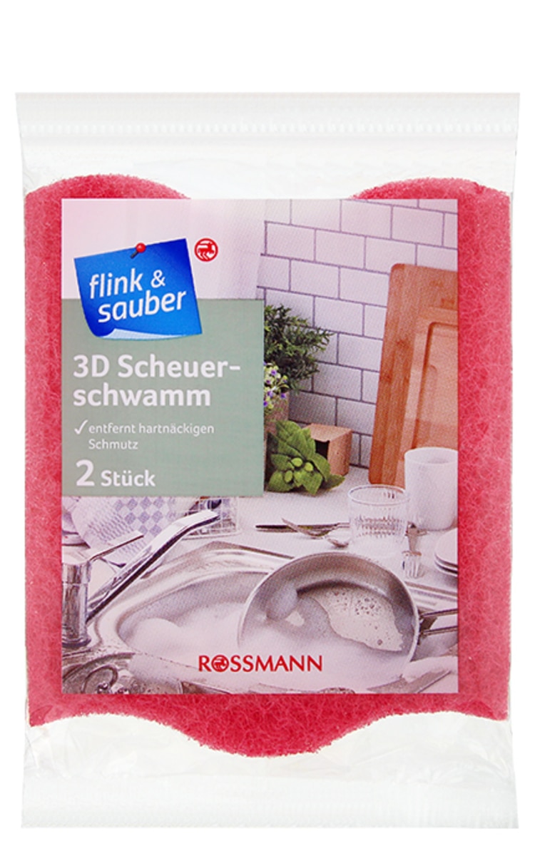 FLINK&SAUBER FLINK&SAUBER 3D Red губка для мытья посуды, 2шт. 2 шт