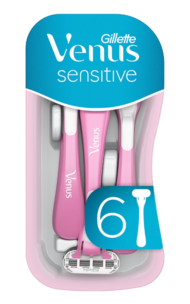 GILLETTE GILLETTE Venus Sensitive одноразовые женские бритвенные станки, 6шт. 6 шт