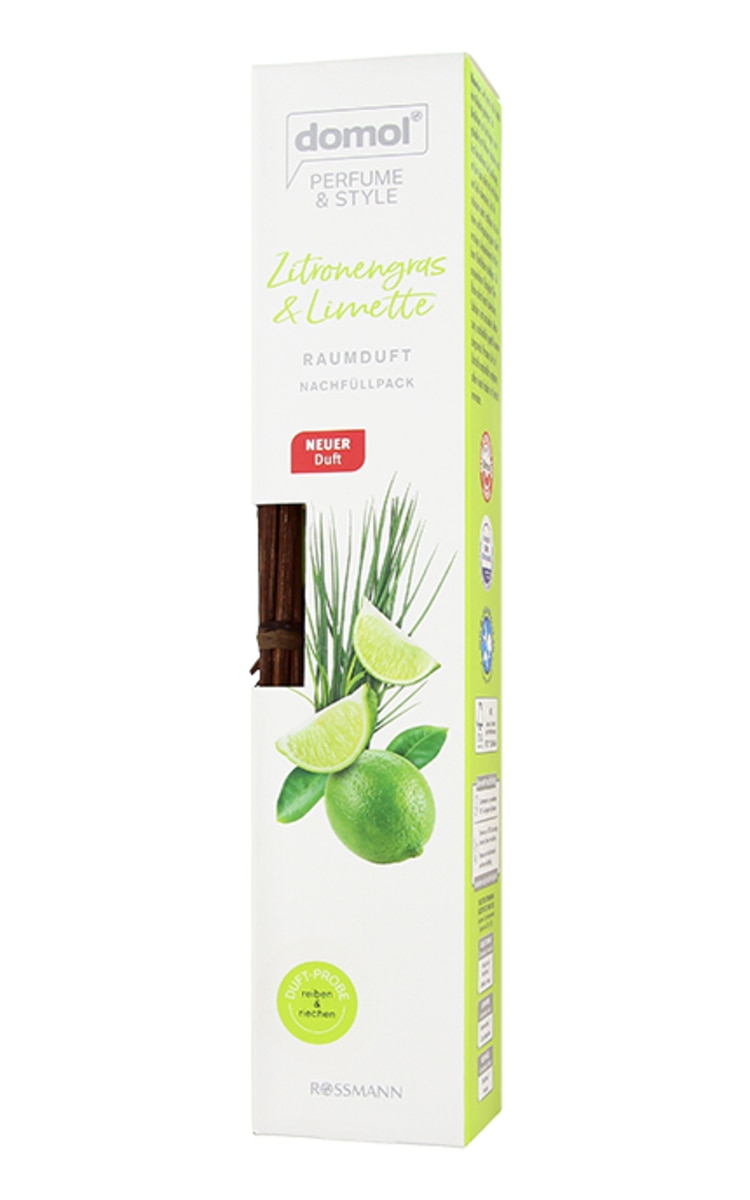 DOMOL DOMOL Zitronengras&Limette aromātiskie kociņi, rezerves uzpilde, 90ml