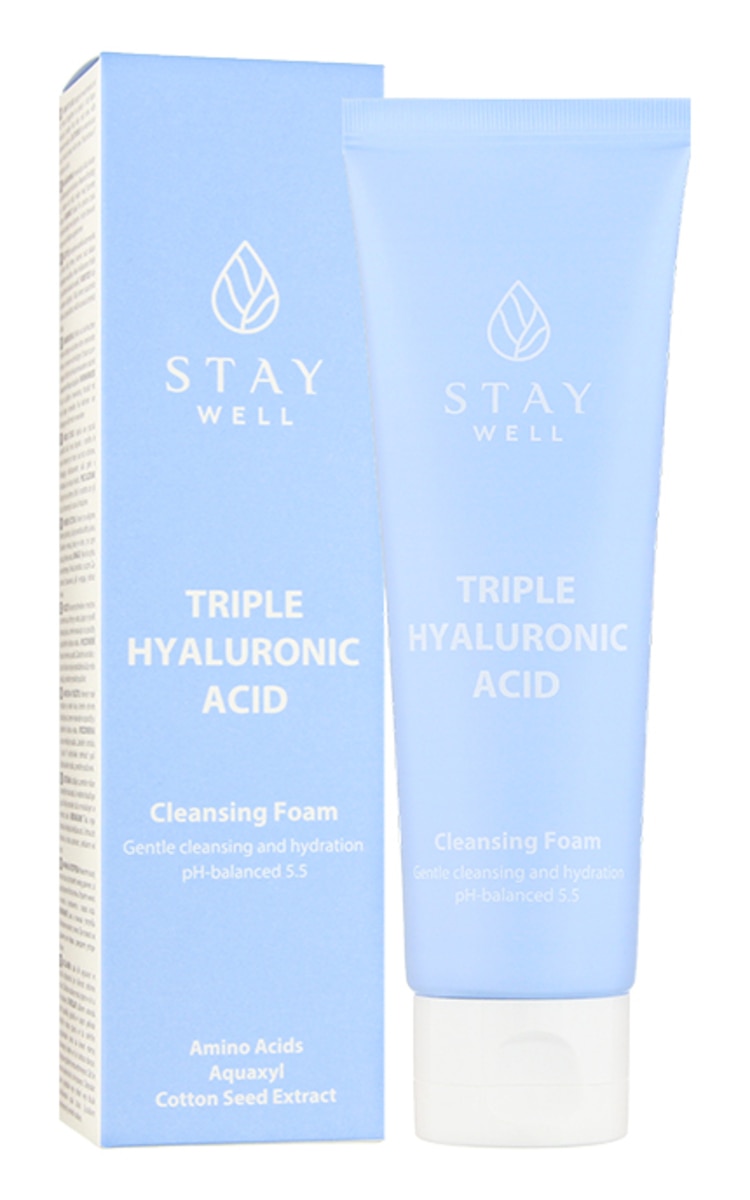 STAY WELL STAY WELL Vegan Triple Hyaluronic Acid очищающая пенка для кожи лица, 130мл 130 мл