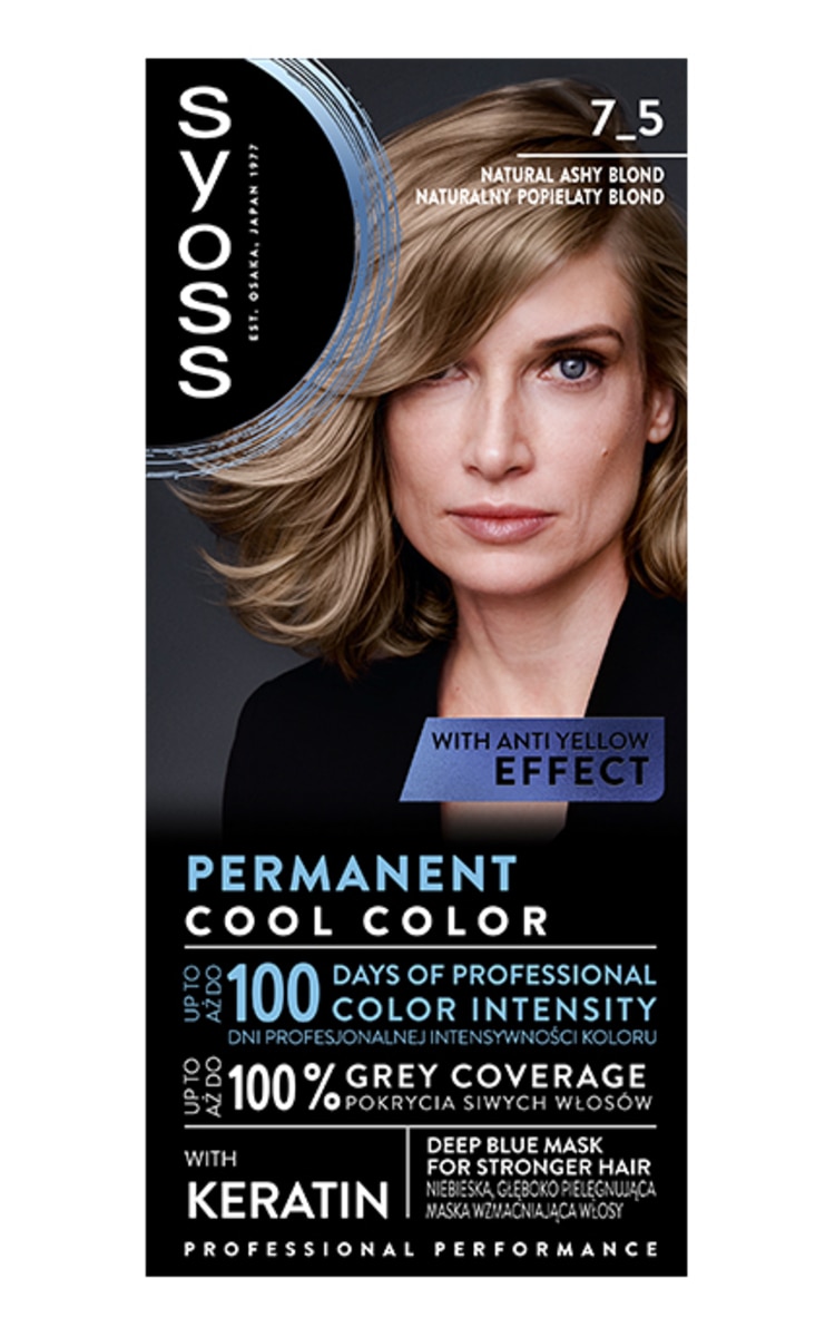 SYOSS SYOSS Kраска для волос, 7-5 Natural Ashy Blond 1 шт