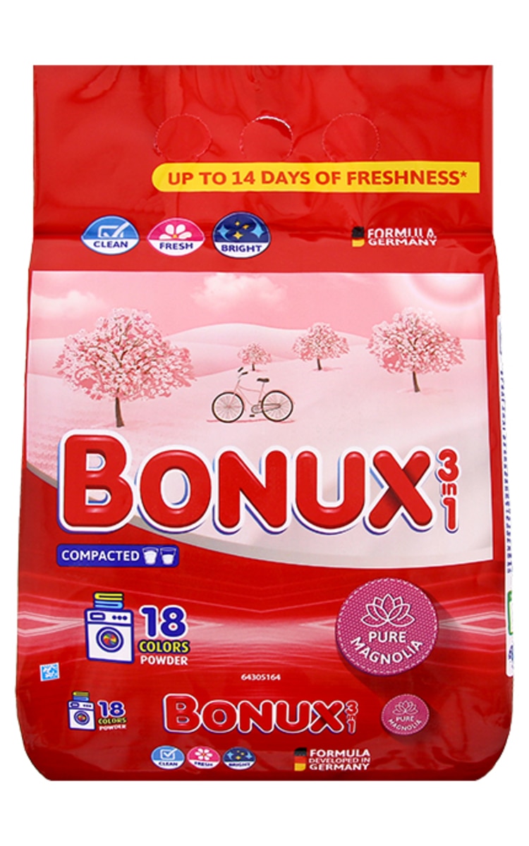 BONUX BONUX Color Pure Magnolia 3in1 pulveris krāsainas veļas mazgāšanai, 1.17kg 1170 g