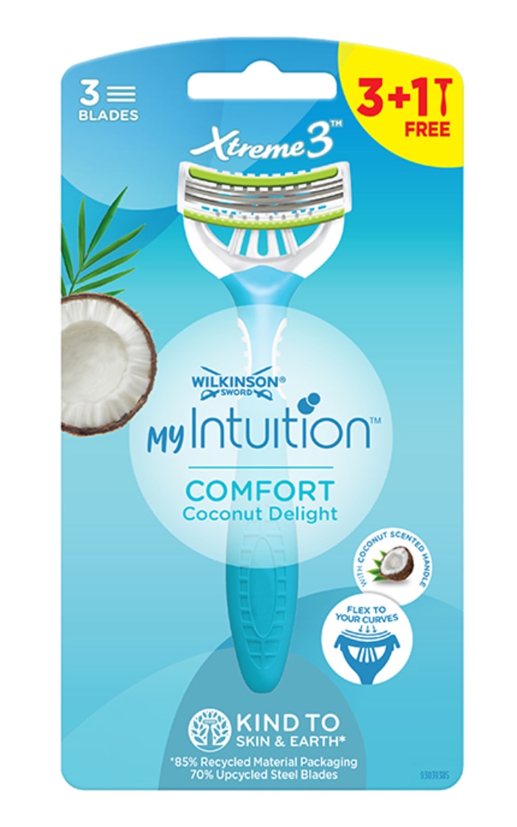 WILKINSON WILKINSON My Intuition Comfort Coconut Delight vienreizējās lietošanas skuvekļi sievietēm, 4gab. 4 gab.