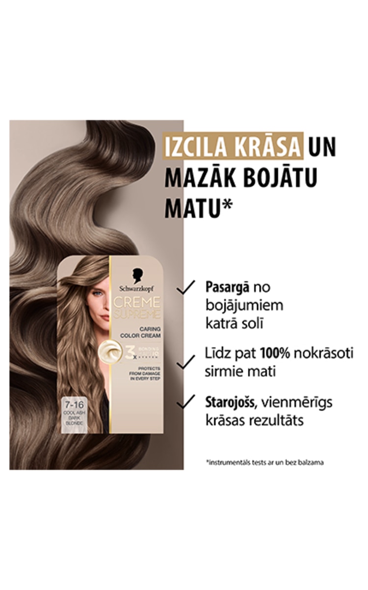 CRÈME SUPREME краска для волос, 7-16 Cool Ash Blonde