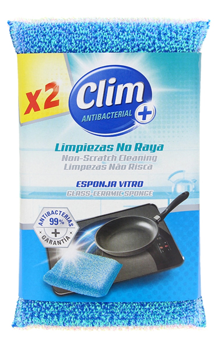 CLIM Antibacterial+ sūkļi stiklam un keramikas virsmām, 2gab.