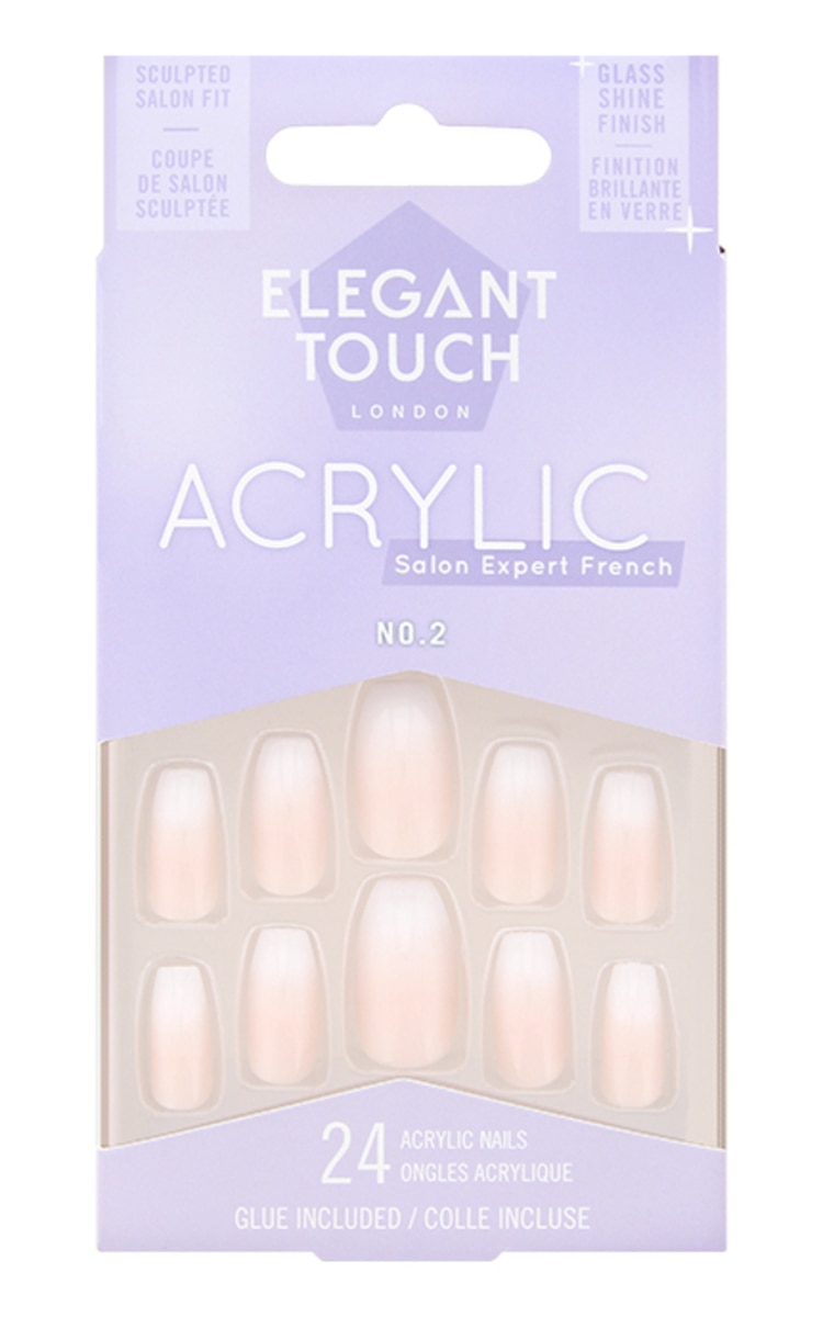 ELEGANT TOUCH ELEGANT TOUCH French Acrylic No 02 Coffin mākslīgo nagu komplekts, 24gab.