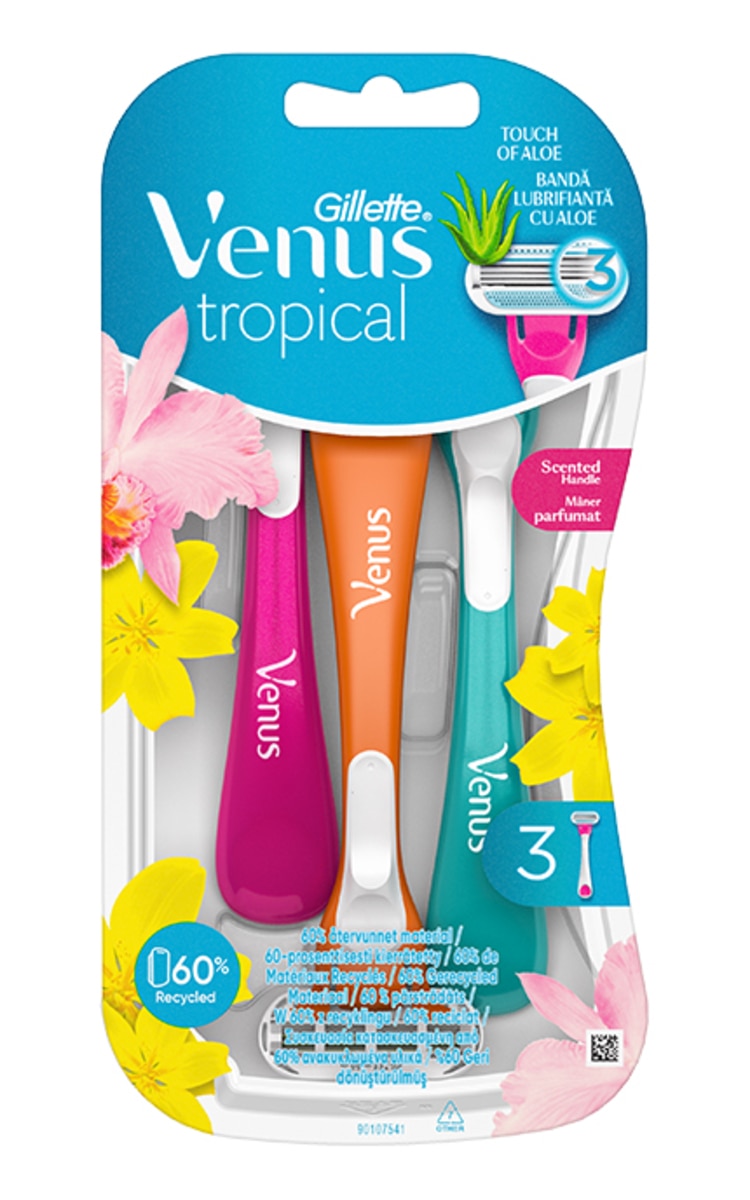 GILLETTE GILLETTE Venus Tropical skuvekļi sievietēm, 3gab. 3 gab.