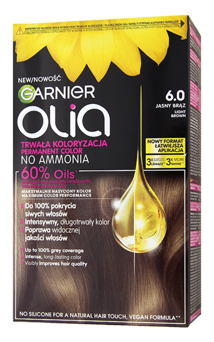 GARNIER OLIA GARNIER OLIA Стойкая краска для волос, 6.0 Light Brown 1 шт