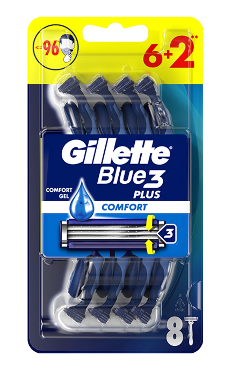 GILLETTE GILLETTE Blue3 vienreizējie vīriešu skuvekļi, 8gab. 8 gab.