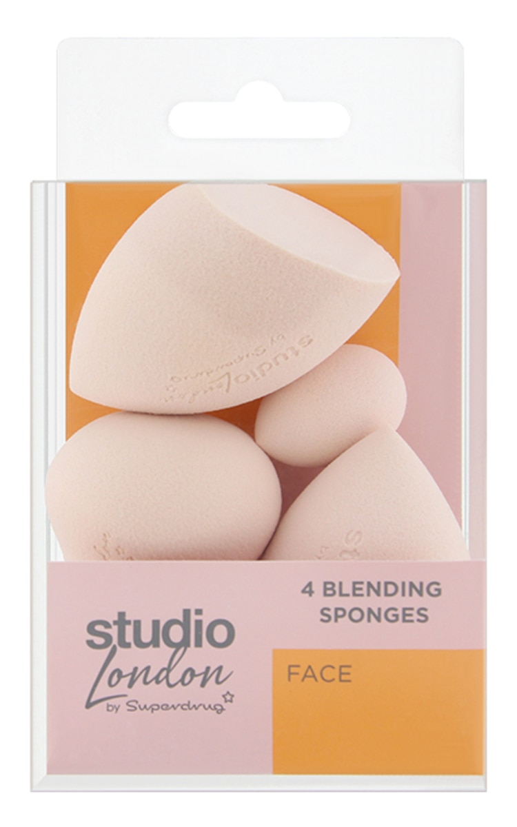 SUPERDRUG SUPERDRUG Studio London Губки для нанесения макияжа, 4шт. 4 шт