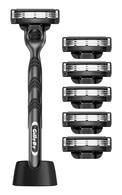 GILLETTE Mach3 Charcoal skūšanās aparāts vīriešiem + 6 kasetnes