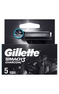 GILLETTE Mach3 Charcoal kasetnes, 5gab.