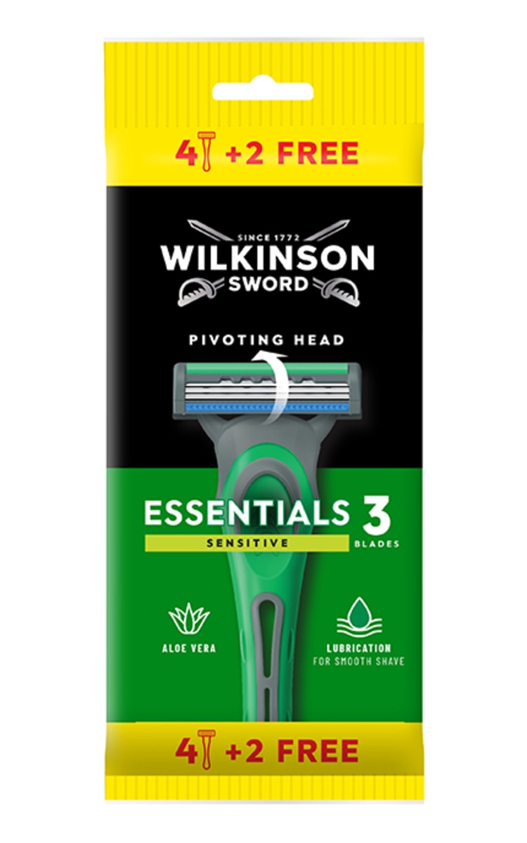 WILKINSON WILKINSON Extra Essential 3 Regular vienreizējie skuvekļi vīriešu, 4+2gb. 6 gab.